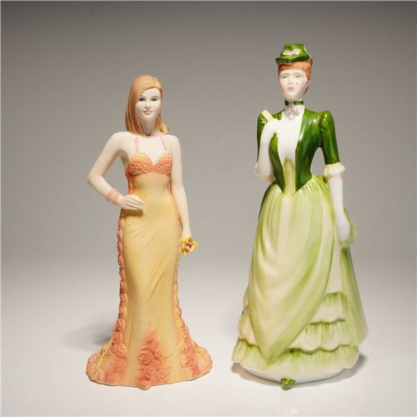 2pc Coalport Bone China Figurines, Victoria and Yasmin