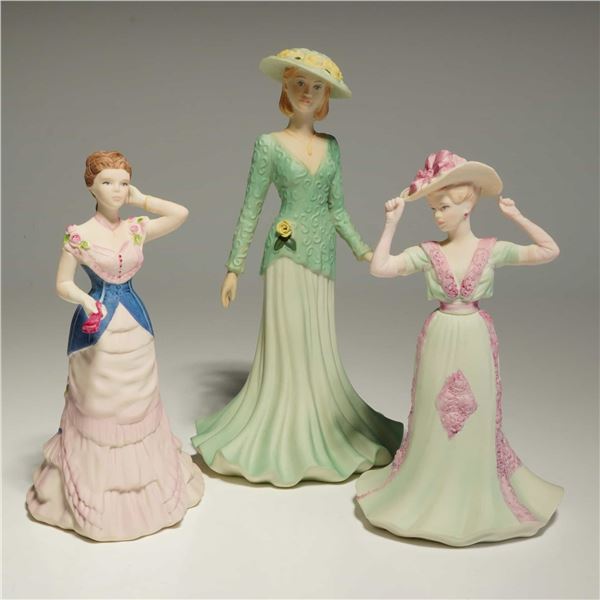 3pc Coalport Beau Monde Figurines, Cassandra, Rose, and Georgina