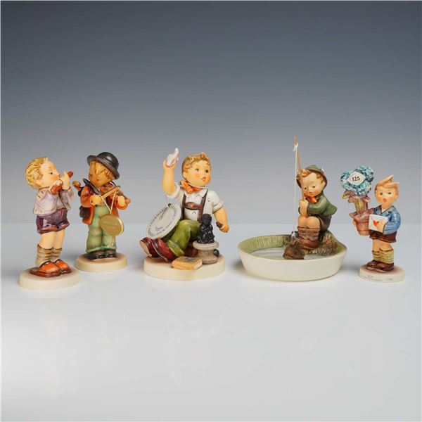 Five Goebel M.I. Hummel Hand-Painted Ceramic Figurines