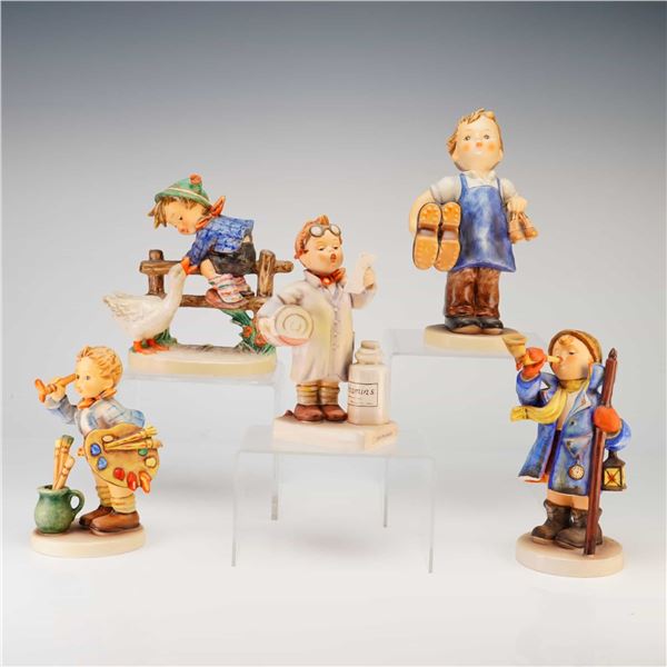 A Collection of Five Goebel M.I. Hummel Hand-Painted Ceramic Figurines