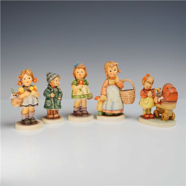 A Collection of Five Goebel M.I. Hummel Hand-Painted Ceramic Figurines