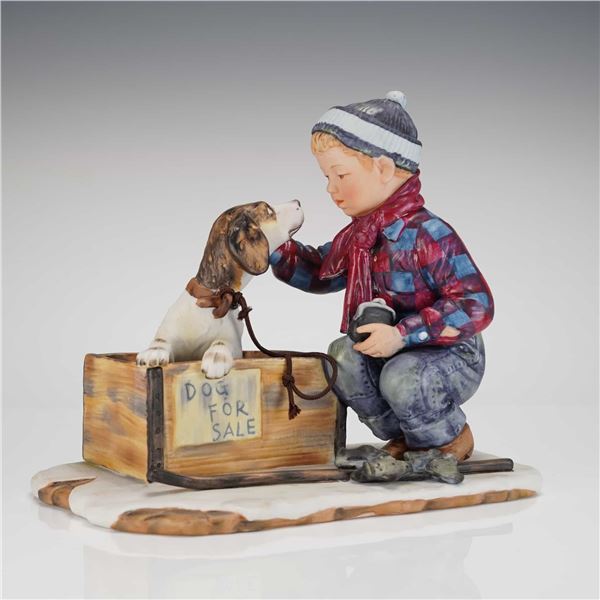 Gorham Norman Rockwell A Boy Meets His Dog Figurine