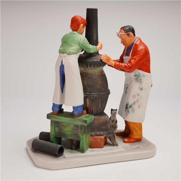 Gorham Norman Rockwell Figurine Fall - Coal Season's Coming First Ed.