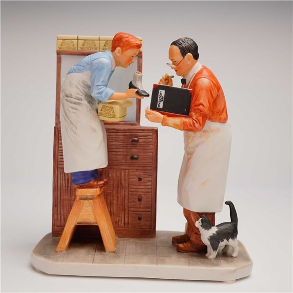 Gorham Norman Rockwell Figurine Winter Year End Count First Ed.