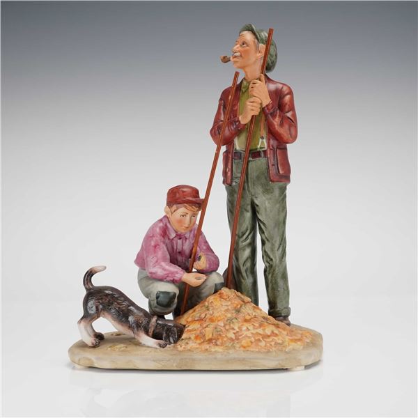 Gorham Norman Rockwell Four Seasons Fall Pensive Pals Figurine
