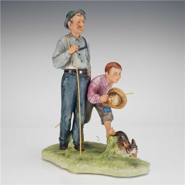 Gorham Norman Rockwell Porcelain Figurine Summer Goin Fishin