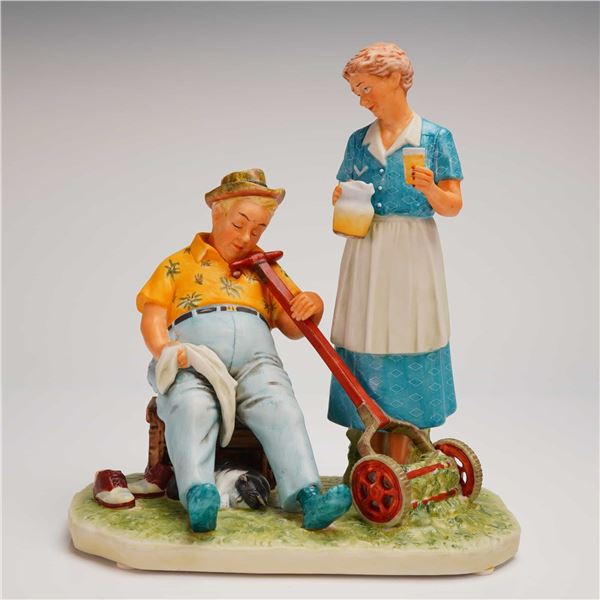 Norman Rockwell "Summer Ã¢â‚¬â€œ Cool Aid" Matte Figurine by Gorham
