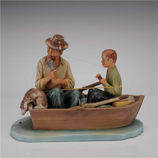 Norman Rockwells Summer-Fish Finders First Edition Figurine by Gorham