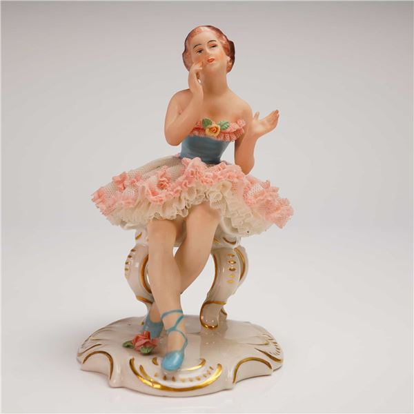 Volkstedt Dresden Porcelain Lace Ballerina Figurine