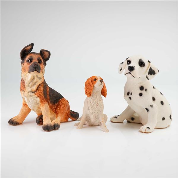 Three Resin Dog Figurines including Country Artists Alsatian Puppy