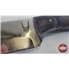 Image 3 : Knife w/Leather Sheath (Consignor Tag - Stainless Skinner Snakeskin Laminate Leather Sheath) (Total 