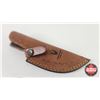Image 6 : Knife w/Leather Sheath (Consignor Tag - Stainless Skinner Snakeskin Laminate Leather Sheath) (Total 