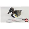 Image 1 : Wooden Duck Decoy (Consignor Tag - Working Blue Bill Drake Very Early) (Measures : 6"H x 6"W x 14"D)