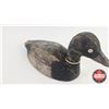 Image 6 : Wooden Duck Decoy (Consignor Tag - Working Blue Bill Drake Very Early) (Measures : 6"H x 6"W x 14"D)