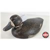 Image 2 : Wooden Duck Decoy (Consignor Tag - Blue Bill Hen) (Measures: 5"H x 6"W x 12"L)