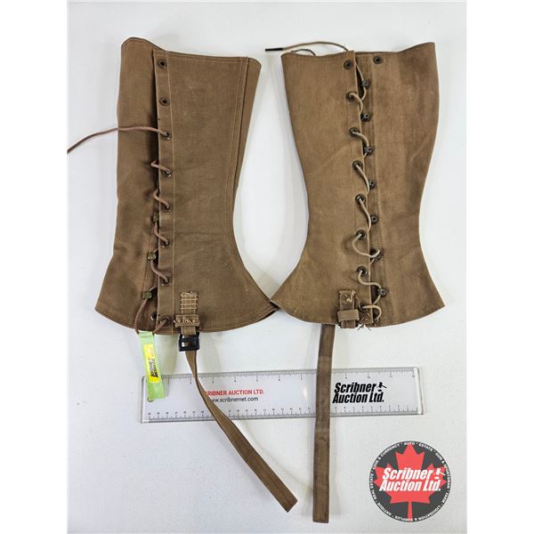 Gaiters : Canvas  (Measures: 14"H)