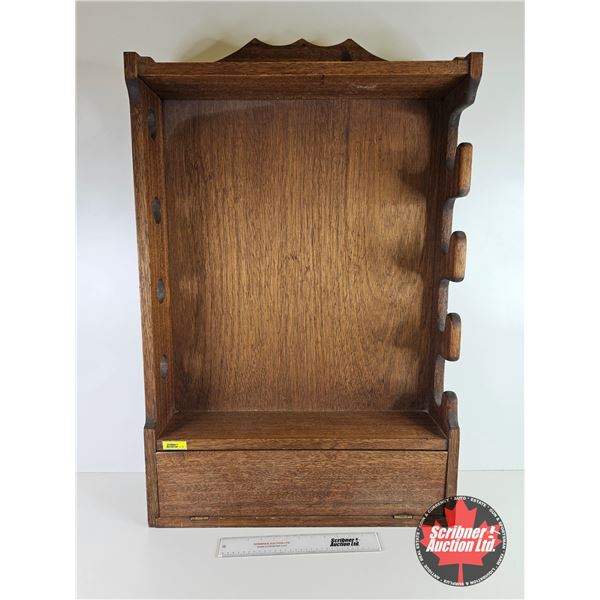Wooden Gun Rack : 4 Place : w/Bottom Storage (Measures : 39"H x 25"W x 6-1/4"D)