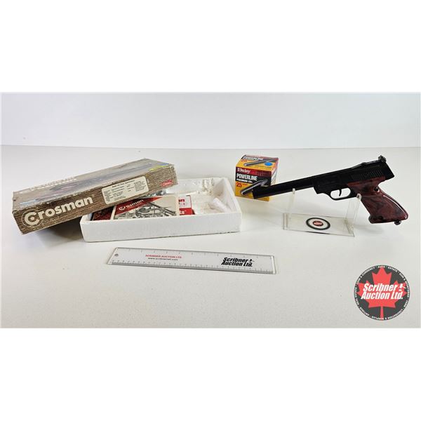 Crosman Semi-Automatic CO2 Powered BB Pistol : 177 cal (Model 454)  c/w : CO2 Cylinders (28 count)