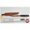 Image 1 : Knife w/Leather Sheath (Consignor Tag - Stainless Hunting Knife Traditions Spain Walnut Handle Leath