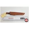 Image 6 : Knife w/Leather Sheath (Consignor Tag - Stainless Hunting Knife Traditions Spain Walnut Handle Leath