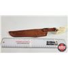 Image 8 : Knife w/Leather Sheath (Consignor Tag - Stainless Hunting Knife Traditions Spain Walnut Handle Leath