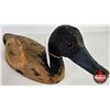 Image 6 : Wooden Duck Decoy  (Consignor Tag - Black Duck Working Decoy Glass Eyes 1930's) (Measures : 6"H x 6"