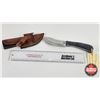 Image 1 : Knife w/Leather Sheath  (Consignor Tag - Stainless Skinner Blue Micarta Leather Sheath) (Total Lengt