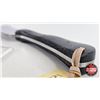 Image 4 : Knife w/Leather Sheath  (Consignor Tag - Stainless Skinner Blue Micarta Leather Sheath) (Total Lengt