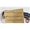 Image 9 : Knife w/Leather Sheath  (Consignor Tag - Stainless Skinner Blue Micarta Leather Sheath) (Total Lengt