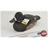 Image 1 : Wooden Duck Decoy : (Consignor Tag - Working Blue Bill c. 1950) (Measures : 6"H x 5-1/2"W x 13"L)
