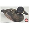 Image 4 : Wooden Duck Decoy : (Consignor Tag - Working Blue Bill c. 1950) (Measures : 6"H x 5-1/2"W x 13"L)