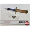 Image 4 : Knife w/Leather Sheath : Stainless Bowie Knife (Total Length of Knife : 12")
