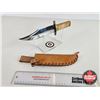 Image 6 : Knife w/Leather Sheath : Stainless Bowie Knife (Total Length of Knife : 12")