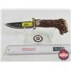 Image 1 : Antler Handled Hunting Knife (Total Length of Knife : 11-1/2")