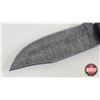 Image 7 : Knife w/Leather Sheath (Consignor Tag - Damascus Skinner Walnut Handle Leather Sheath) (Total Length