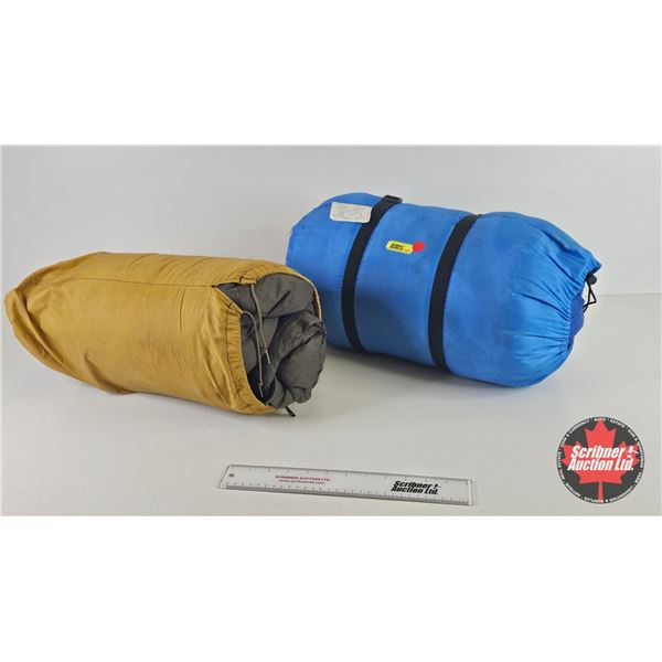 Sleeping Bags (2) : - Memory Foam (Blue) - Down Filled (Brown)