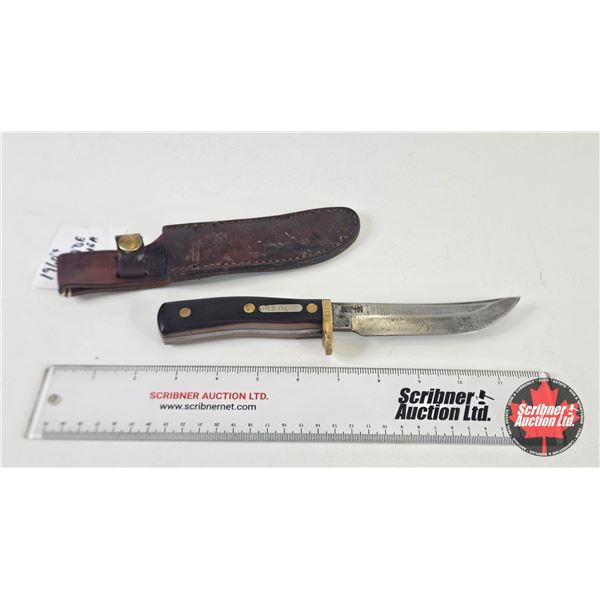 Knife w/ Leather Sheath (Consignor Tag - 1960's Schrade Old Timer USA 165) (Total Length of Knife : 