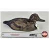 Image 2 : Wooden Duck Decoy (Consignor Tag - Blue Bill Working Decoy Glass Eyes c. 1940's) (Measures : 5-1/2"H