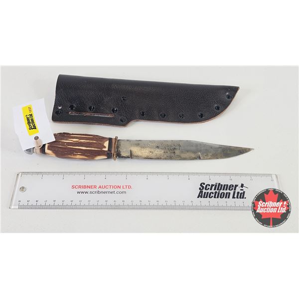 Knife w/Leather Sheath (Consignor Tag - Monarch Original Bowie Japan 2171) (Total Length of Knife : 