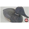 Image 2 : Wooden Duck Decoy (Consignor Tag - Vintage Working 1930's Bill Drake : Stamped AL : Nail Eyes) (Meas