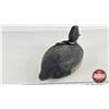 Image 4 : Wooden Duck Decoy (Consignor Tag - Vintage Working 1930's Bill Drake : Stamped AL : Nail Eyes) (Meas