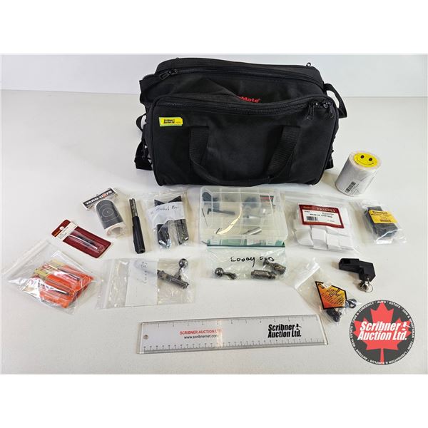 Variety of Gun Parts : - Bolts - Magazines - Patches - Targets - etc. (In Gun Mate Bag)