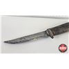 Image 2 : Knife w/Leather Sheath (Consignor Tag - Vintage Hand Forged Trapper's Knife, Antler Handle) (Total L