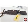 Image 5 : Knife w/Leather Sheath (Consignor Tag - Vintage Hand Forged Trapper's Knife, Antler Handle) (Total L