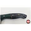 Image 9 : Knife Set (4)  (Consignor Tag - Damascus Knife Set : Green & Black Laminate w/Mosaic Pins) (Longest 