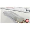 Image 5 : Knife w/Leather Sheath (Consignor Tag - Stainless Skinner Laminate Wood) (Total Length of Knife : 9"