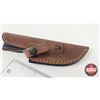 Image 6 : Knife w/Leather Sheath (Consignor Tag - Stainless Skinner Laminate Wood) (Total Length of Knife : 9"