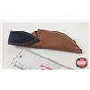 Image 7 : Knife w/Leather Sheath (Consignor Tag - Stainless Skinner Laminate Wood) (Total Length of Knife : 9"