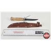 Image 1 : Knife w/Leather Sheath (Consignor Tag - Frosts Mora Knife Sweden) (Total Length of Knife : 9-1/2"L)