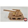 Image 2 : Metal Sculpture Art : Tank (Made From Shell Casings) (Measures : 4"H x 3-3/4"W x 8"D)